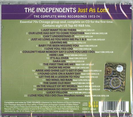 Just As Long. The Complete Wand Recordings 1972-74 - CD Audio di Independents - 2