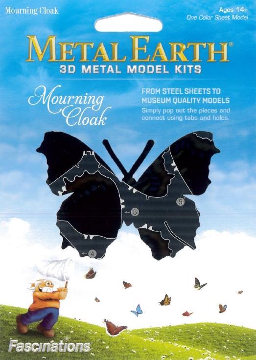 Farfalla Mourning Cloak Butterfly Metal Earth 3D Model Kit MMS126