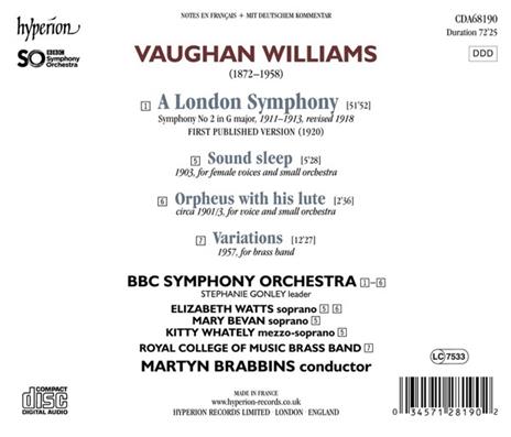 A London Symphony - CD Audio di Ralph Vaughan Williams - 2