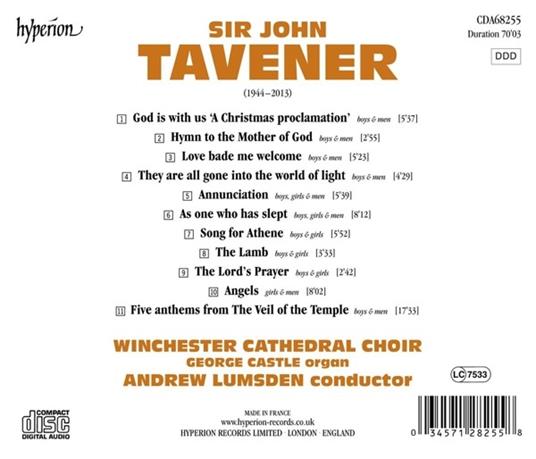 Musica corale - CD Audio di John Tavener,Winchester Cathedral Choir - 2