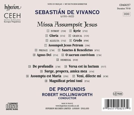Missa Assumpsit Jesus - CD Audio di Robert Hollingworth,Sebastián de Vivanco - 2
