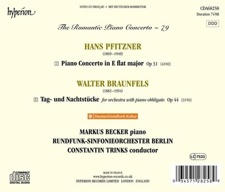 Romantic Piano vol.79 - CD Audio di Hans Pfitzner,Walter Braunfels,Radio Symphony Orchestra Berlino - 2