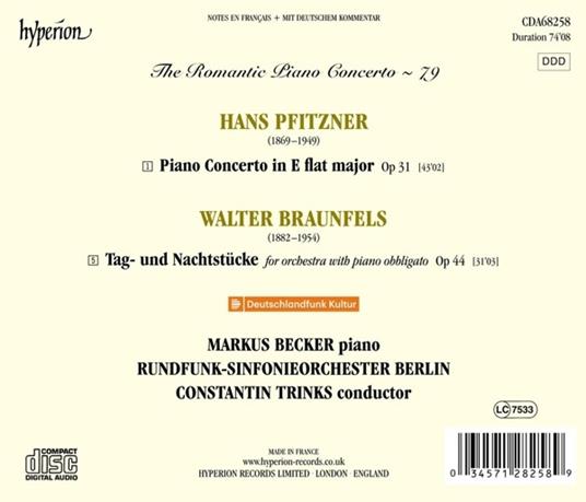Romantic Piano vol.79 - CD Audio di Hans Pfitzner,Walter Braunfels,Radio Symphony Orchestra Berlino - 2