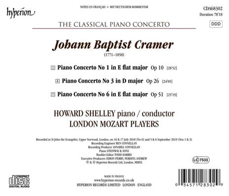 Cramer. Piano Concertos Nos. 1, 3 & 6 - CD Audio di Howard Shelley - 2