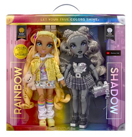 Rainbow high shadow high edizione speciale gemelle madison  confezione da 2 bambole alla moda con outfit