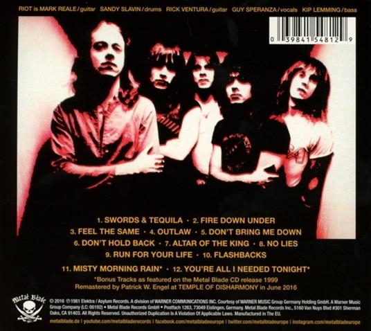 Fire Down Under (Digipack) - CD Audio di Riot - 2