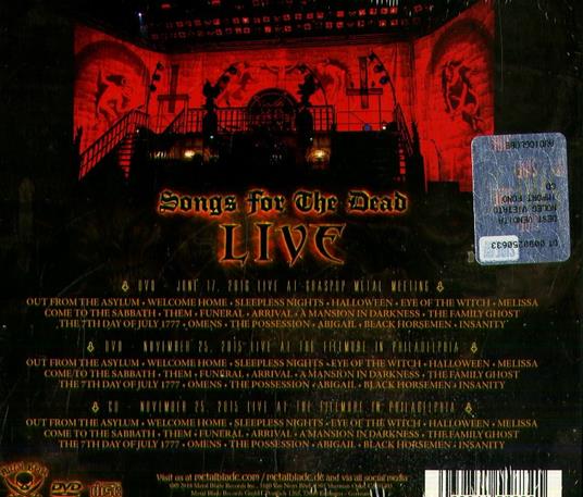 Songs for the Dead Live - CD Audio + DVD di King Diamond - 2