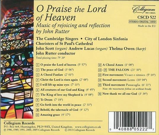 O Praise the Lord of - CD Audio di John Rutter - 2