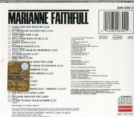 Marianne Faithfull - CD Audio di Marianne Faithfull - 2