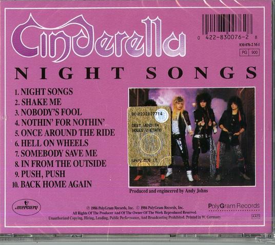 Night Songs - CD Audio di Cinderella - 2