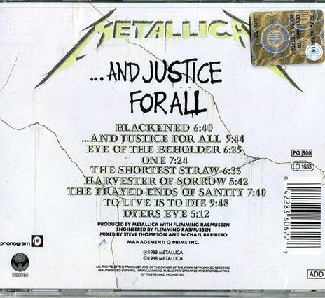 And Justice for All - CD Audio di Metallica - 2