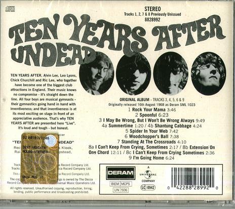 Undead - CD Audio di Ten Years After - 2