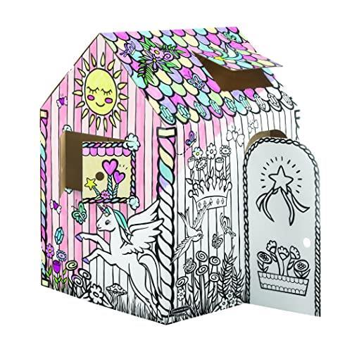 Bankers Box 1232401 casetta da colorare per bambini Casa degli unicorni, in robusto cartone ondulato 100% riciclabile FSC