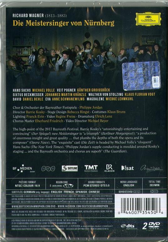 I maestri cantori di Norimberga (2 DVD) - DVD di Richard Wagner,Bayreuth Festival Orchestra,Klaus Florian Vogt,Michael Volle - 2