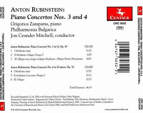 Piano Concerto No. 3 In G Major Op. 45/Piano Conce - CD Audio di Anton Rubinstein - 2