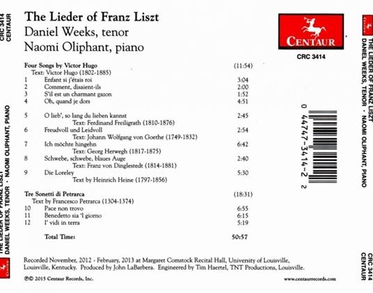 Lieder - CD Audio di Franz Liszt - 2