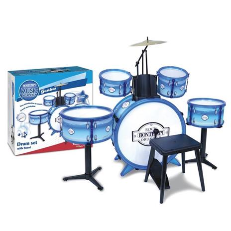 Metallic Silver Drum Set 6 Pcs With Stool - 3