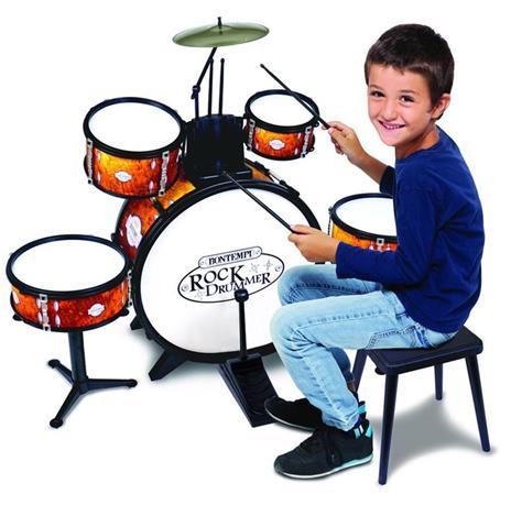 Bontempi Batteria per Bambini Giocattolo Batteria Grancassa 6 Elementi  Sgabello - Bontempi - A percussione - Giocattoli | IBS