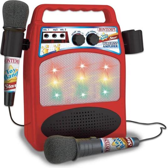 Altoparlante Cassa Speaker Bluetooth Aux con Doppio Microfono Giocattolo  Bambini - Bontempi - Karaoke - Giocattoli
