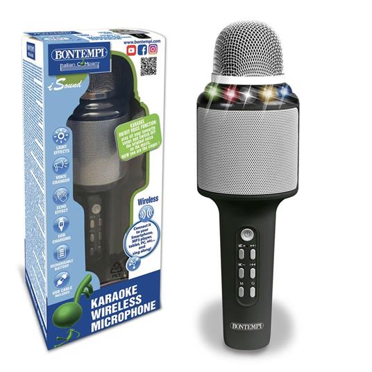 Microfono Karaoke Wireless Con Luci E Suoni Isound 485010 - Bontempi - A  percussione - Giocattoli | IBS