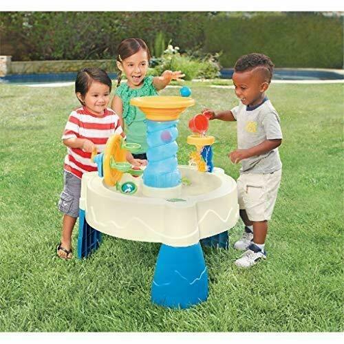 Little Tikes Spiralin' Seas Tavolino con Parco Acquatico, Giocattolo per Esterni, Incoraggia il Gioco Attivo e D'Immaginazione, Include 5 Palline e Una Tazza, per Bambini dai 24 Mesi ai 6+ Anni