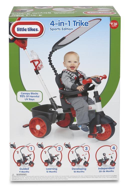 Little Tikes 4 in 1 Sports Edition Trike triciclo Trazione anteriore Verticale Bambini - 7