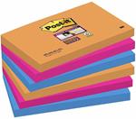 3M 6 Blocchetti Post-it Super Sticky Colori Bangkok. 3 Colori 90 Foglietti 76 x 127 mm