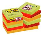 3M Post-it 12 Blocchetti Super Sticky Colori Marrakesh. 4 Colori 90 Foglietti 47,6 x 47,6 mm