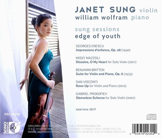 Edge of Youth. Musica per violino e pianoforte - CD Audio di Janet Sung - 2