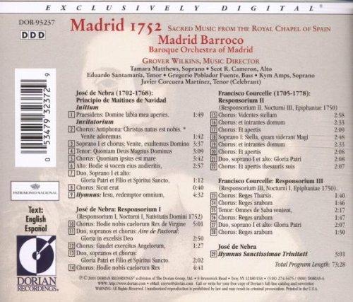 Madrid 1752 - Sacred Music from the Royal Chapel of Spain - CD Audio - 2