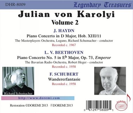 Julian Von Karolyi: Vol. 2 - Haydn, Beethoven, Schubert - CD Audio - 2