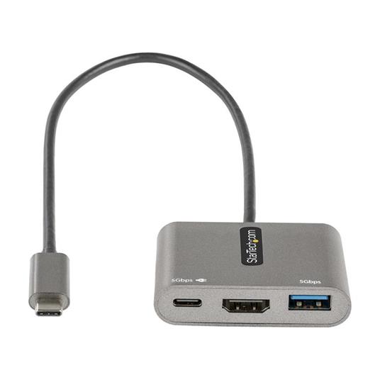 StarTech.com Adattatore multiporta USB C - USB-C a HDMI 4K - 100W PD  Pass-Through - Hub