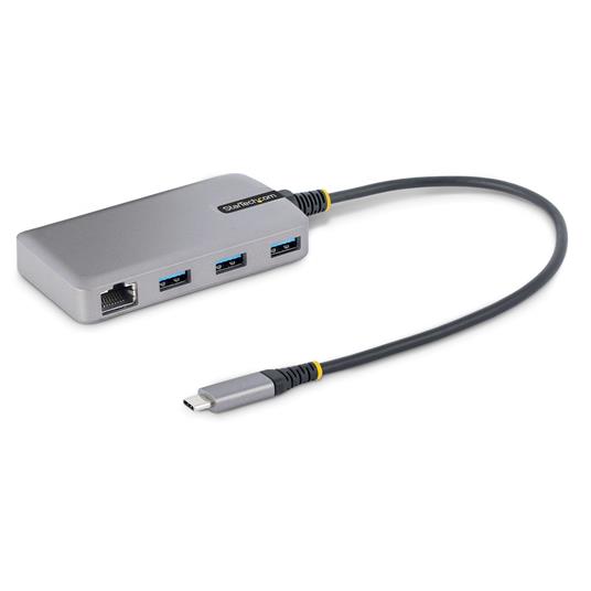 StarTech.com Hub USB-C con Etherenet a 3 porte - 3x porte USB-A, Gigabit  Ethernet