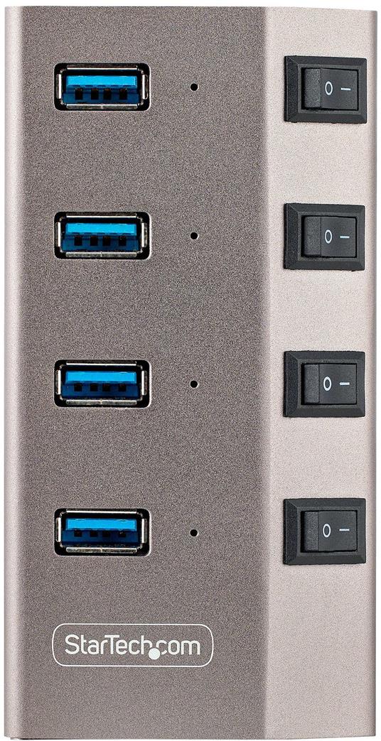 StarTech.com Hub USB-C Autoalimentato a 4 Porte con Interruttori  Individuali - Multipresa USB 3.0 5Gbps per Notebook e PC Desktop USB-C/A - Ciabatta  USB-Type C BC 1.2 con Alimentatore - StarTech.com -