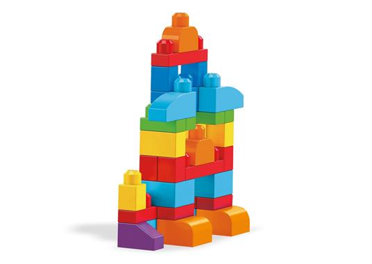 Mega Sacca Ecologica Blocchi da Costruzione con 60 Pezzi, colore Azzurro, Giocattolo per Bambini 1+ Anni. Mattel (DCH55) - 3