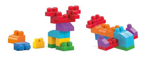 Mega Sacca Ecologica Blocchi da Costruzione con 60 Pezzi, colore Azzurro, Giocattolo per Bambini 1+ Anni. Mattel (DCH55) - 8