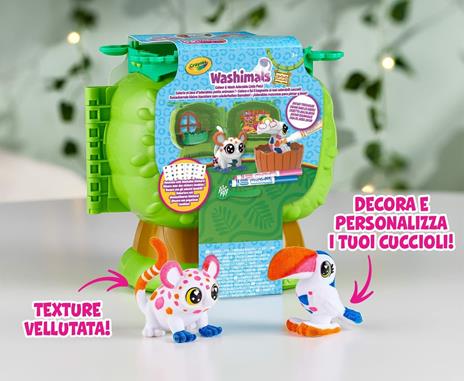 CRAYOLA- Washimals Safari, Set Casetta sull'Albero, per Colorare e Fare Il Bagnetto ai Cuccioli, attività Creativa e Regalo per Bambini, da 3 Anni, Colori Assortiti, 74-7476 - 4