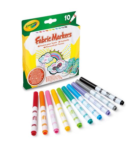 Pennarelli per tessuto Crayola. 10 colori assortiti - Crayola - Cartoleria  e scuola