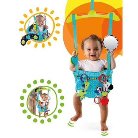 Bright Starts Altalena da Porta Deluxe Bounce n Spring Turchese K10410 - 2