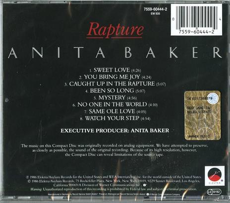Rapture - CD Audio di Anita Baker - 2