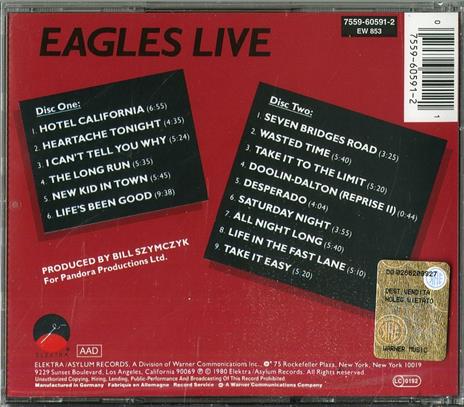 Live - CD Audio di Eagles - 2