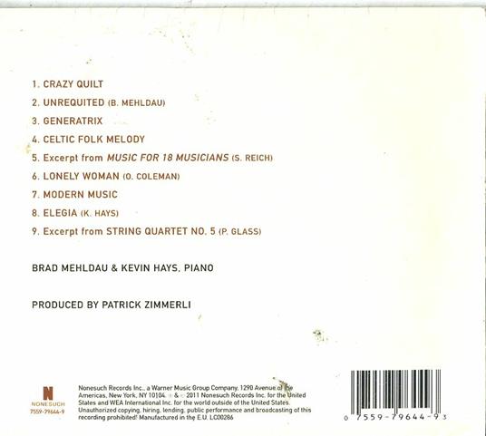 Modern Music - CD Audio di Brad Mehldau,Kevin Hays,Patrick Zimmerli - 2