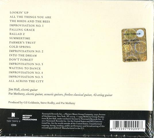 Jim Hall & Pat Metheny - CD Audio di Pat Metheny,Jim Hall - 2