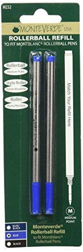 Monteverde J232303 Blister 2 Refill per Penna Roller Montblanc, blu, 2 Pezzi