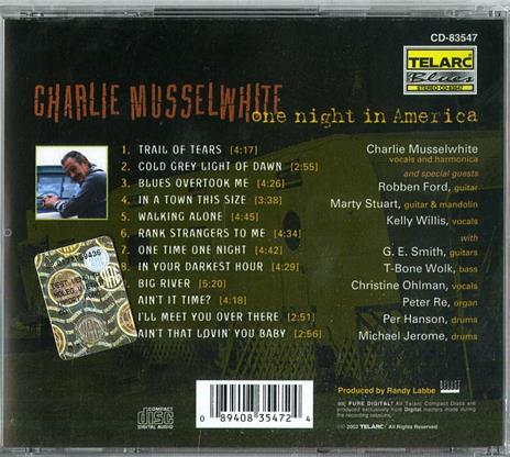 One Night In America - CD Audio di Charlie Musselwhite - 2