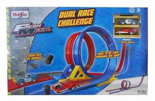 Maisto Pista Auto Fresh Metal Dual Race Challenge Con 2 Macchine Macchinine - 3