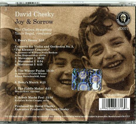 Joy and Sorrow - CD Audio di David Chesky - 2