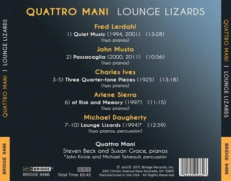 Lerdahl, Musto, Ives, Sierra, Daugherty - CD Audio di Lounge Lizards - 2