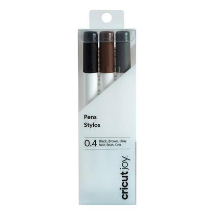 3 penne a punta fine nero, marrone e grigio 0,4 mm Cricut