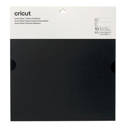 10 fogli di cartoncino autoadesivo nero 33 x 33 cm - Cricut
